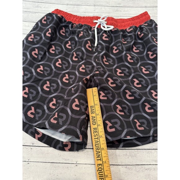 SLUNKS Mens Volleyball Lined Shorts Sz M Red Rock Logo Pattern Beach Gym Workout - Picture 10 of 16